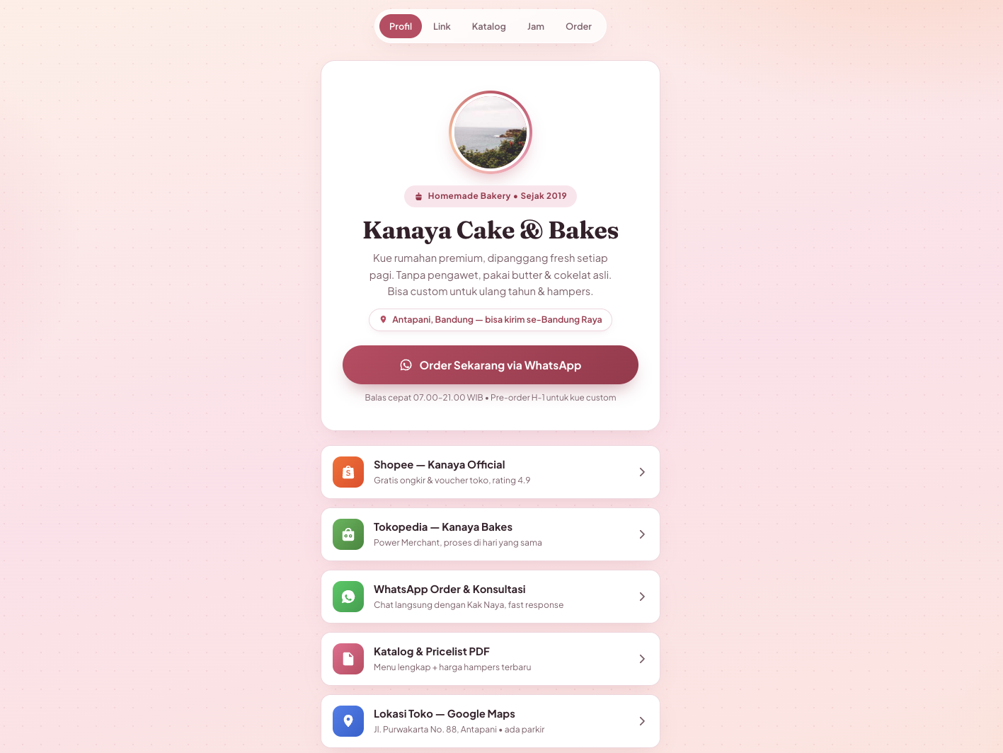 Link-in-bio for Small Business